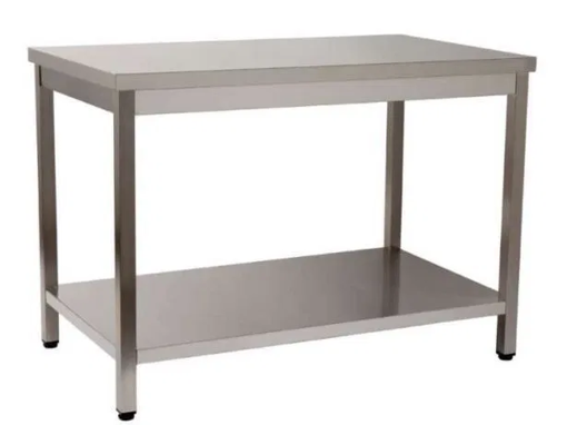 Imagem de Mesa central em inox  LxPxA 2000x700x850mm e 1 prateleira intermédia